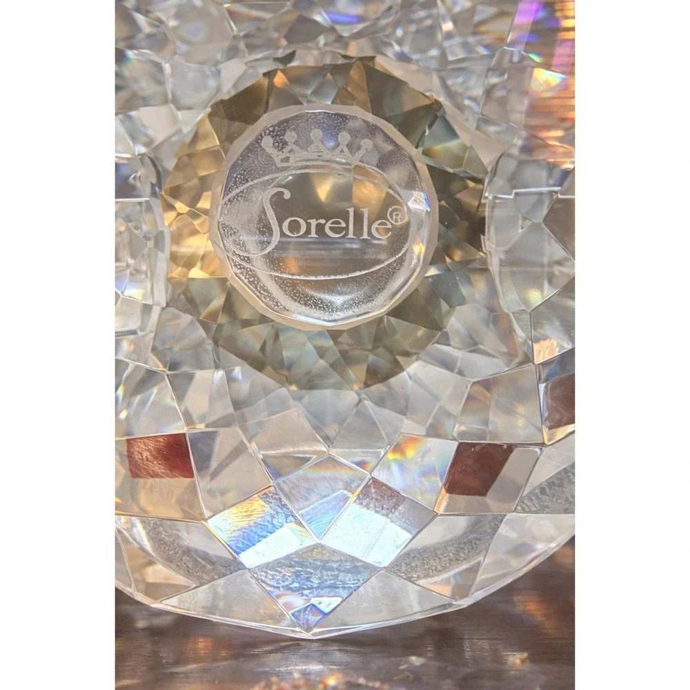 SORELLE Crystal Lotus Candle Holders Set Of 3 Convertible Candelabra Candlestick